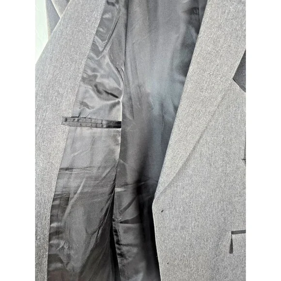 Circle S Men’s 46L Western Blazer Gray Black Yoke Lined 2-Button Cowboy Coat - Picture 8 of 16